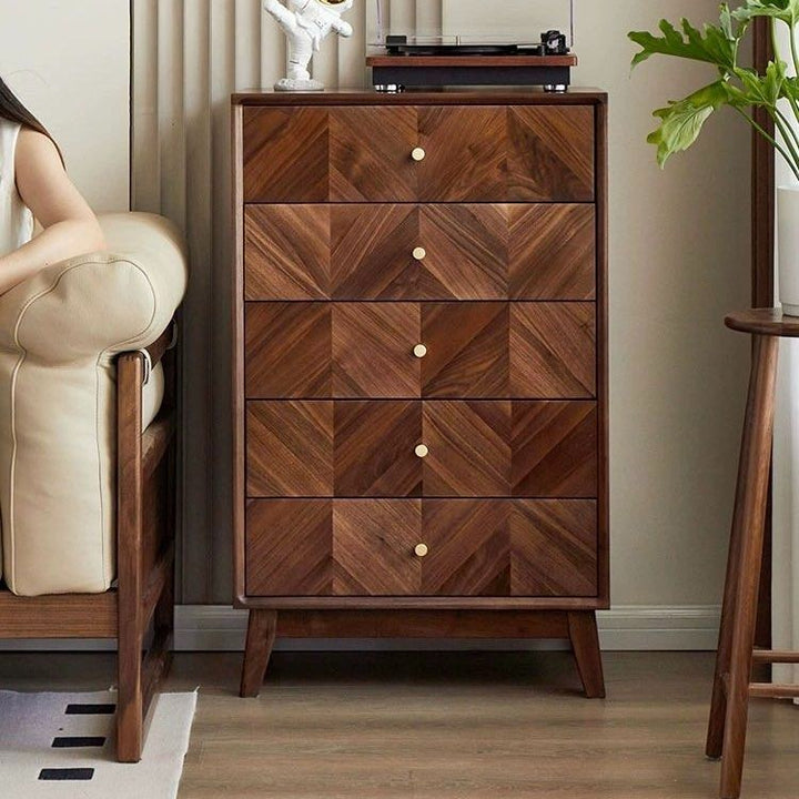 FELIXINA Walnut Wood Chest Of Drawers