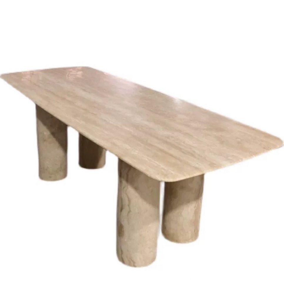 TRIEN Modern Travertine Dining Table