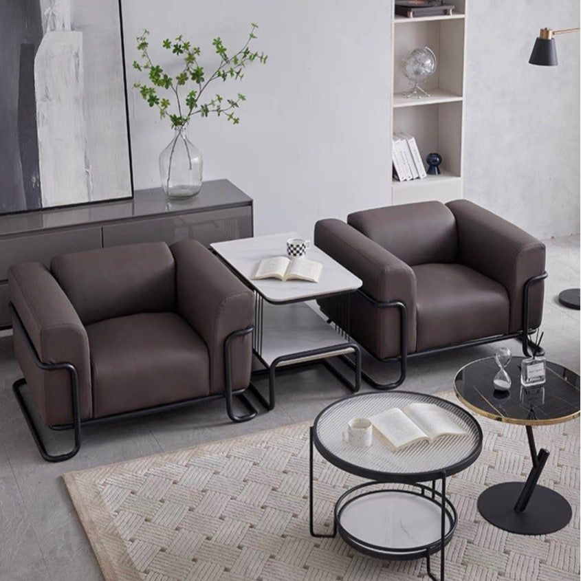 LENOVIA Modern Leather Sofa