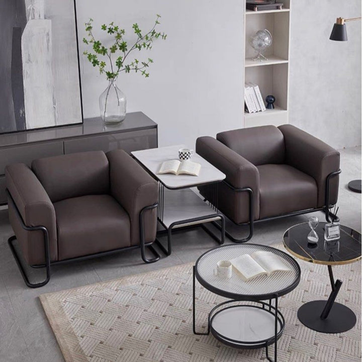 LENOVIA Modern Leather Sofa