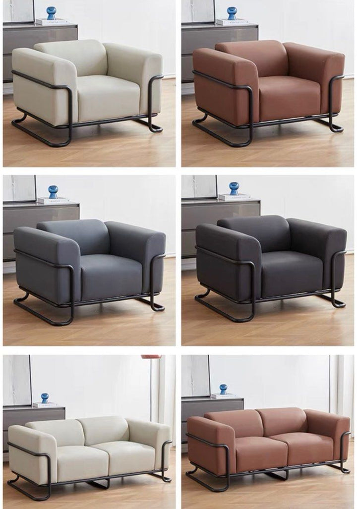 LENOVIA Modern Leather Sofa