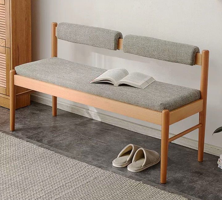 MILENA Scandinavian Solid Wood Bench