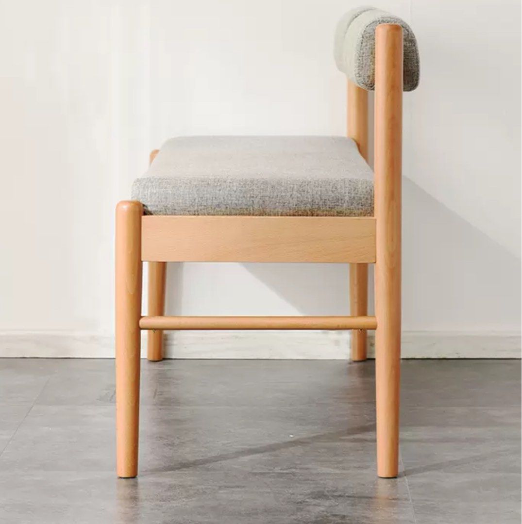 MILENA Scandinavian Solid Wood Bench