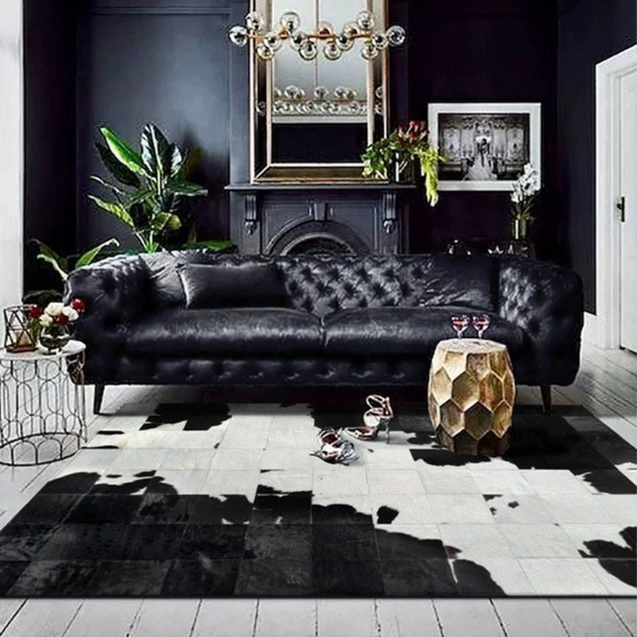 HEMNES Modern Cowhide Leather Rug