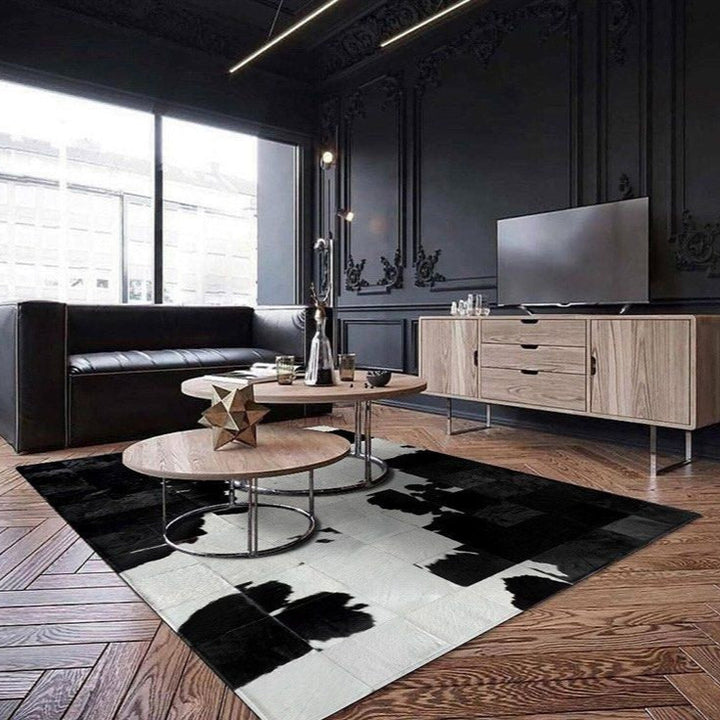 HEMNES Modern Cowhide Leather Rug