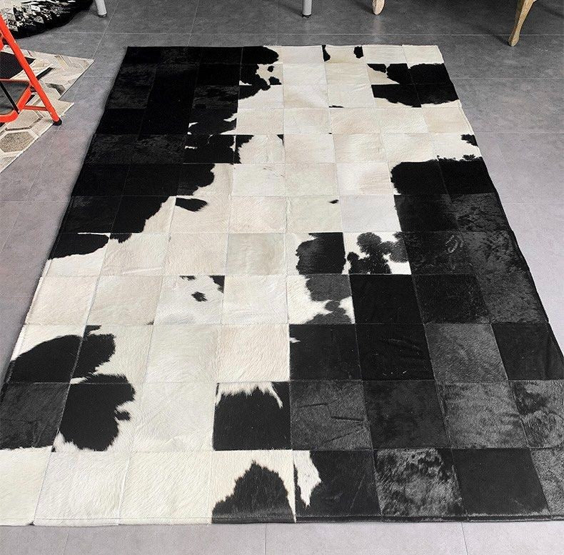 HEMNES Modern Cowhide Leather Rug