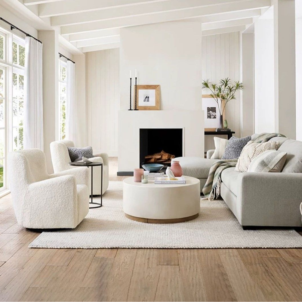LUNA Modern Boucle Swivel Armchair