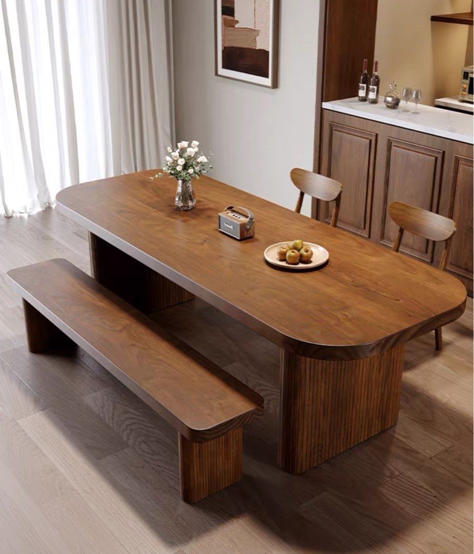 LOVON Rustic Solid Wood Dining Table