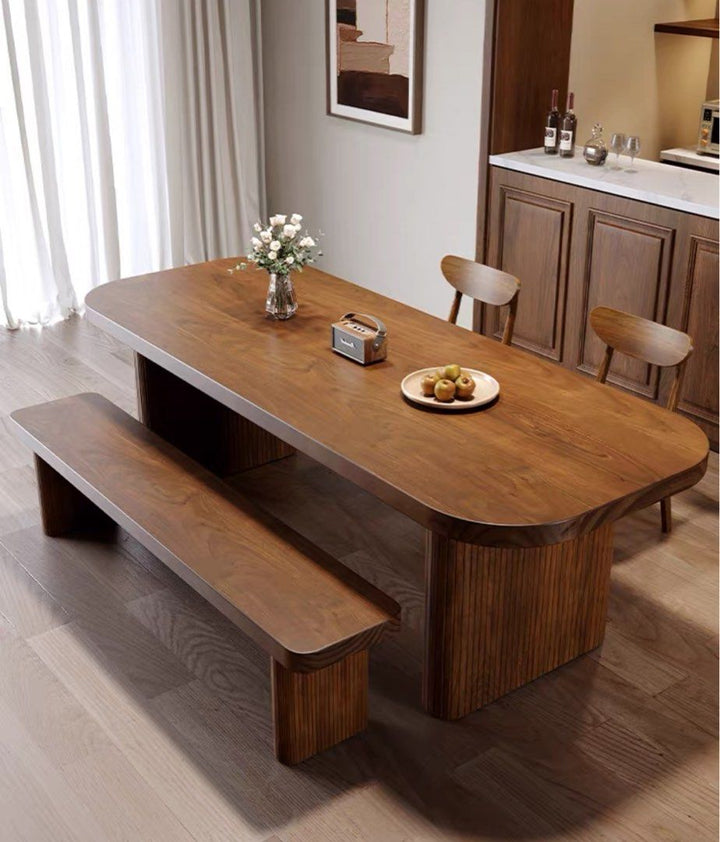 LOVON Rustic Solid Wood Dining Table