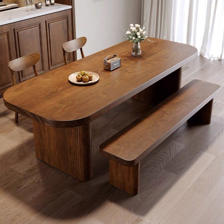 LOVON Rustic Solid Wood Dining Table