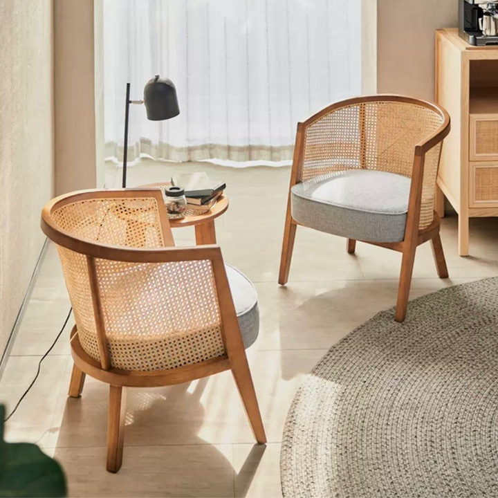 GALLIO Rustic Rattan Dining Chair