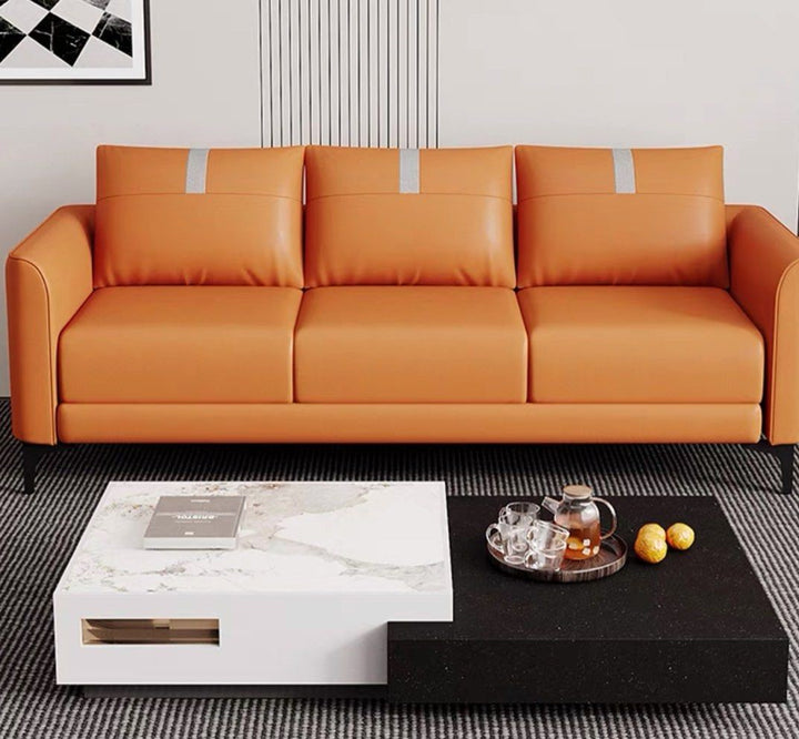HALSOR Modern Scratch-Proof Leather Sofa