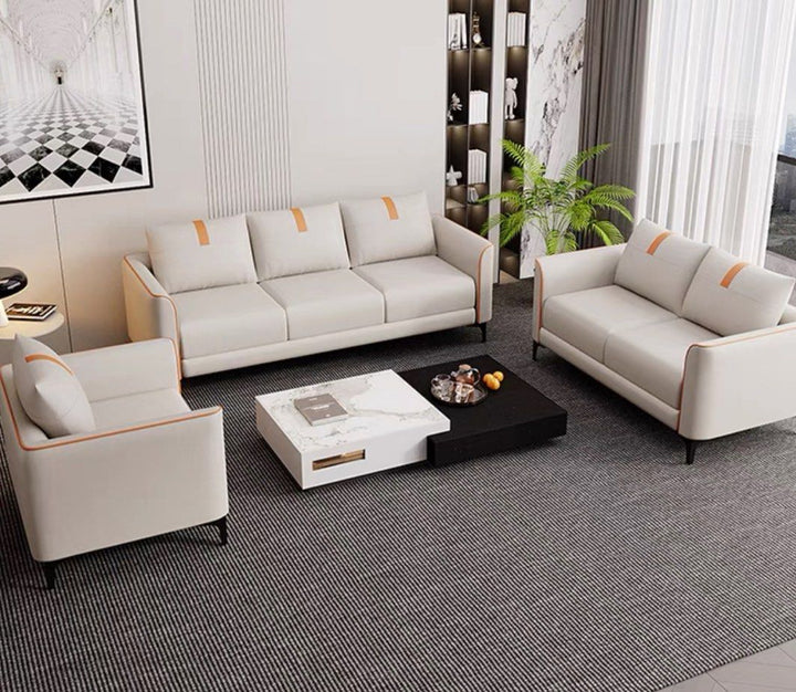 HALSOR Modern Scratch-Proof Leather Sofa
