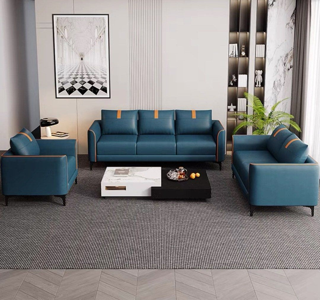 HALSOR Modern Scratch-Proof Leather Sofa