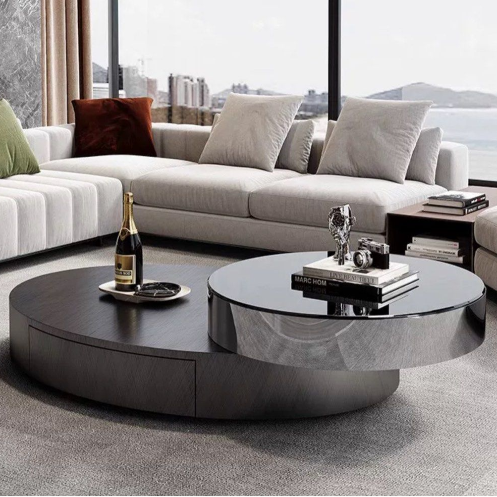 DUKE Modern Oval Rotatable Coffee Table
