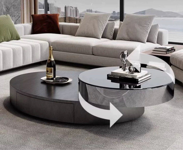 DUKE Modern Oval Rotatable Coffee Table