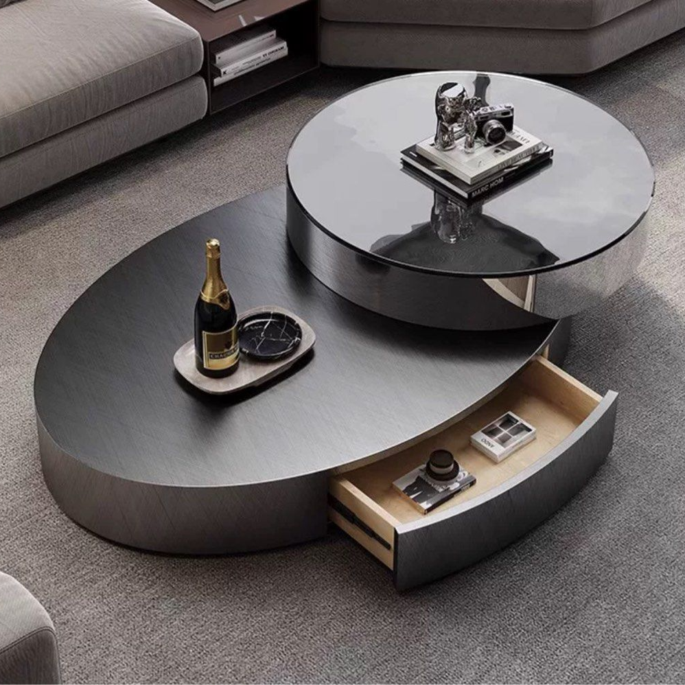 DUKE Modern Oval Rotatable Coffee Table