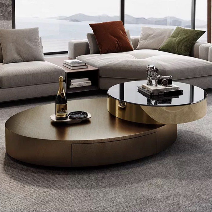 DUKE Modern Oval Rotatable Coffee Table