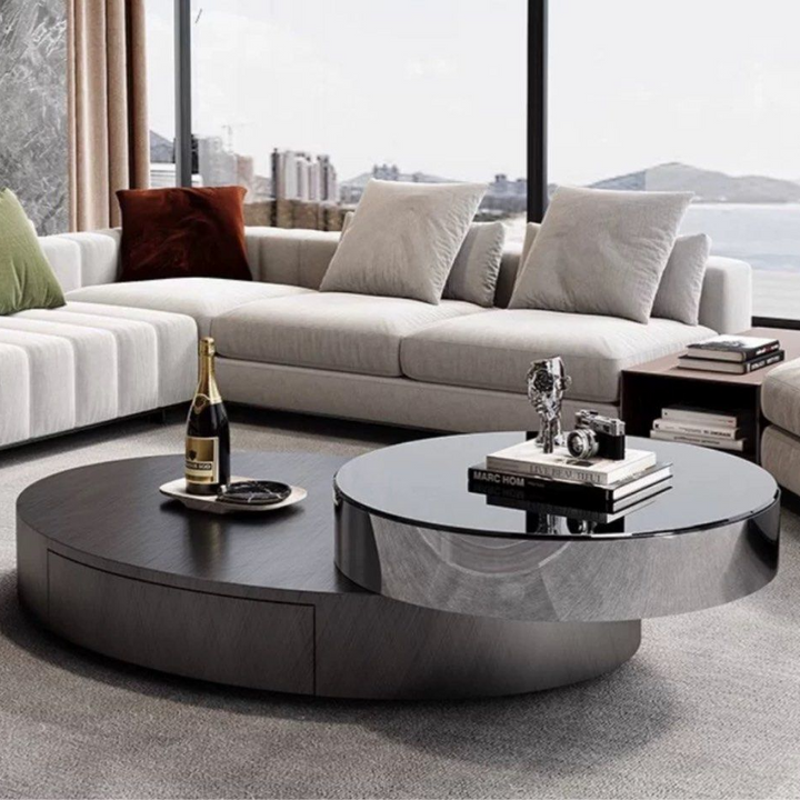 DUKE Modern Oval Rotatable Coffee Table