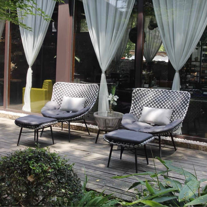 KENDA Modern Outdoor Chair With Footrest