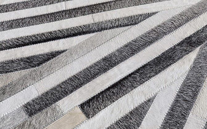 DURIN Modern Round Cowhide Leather Rug