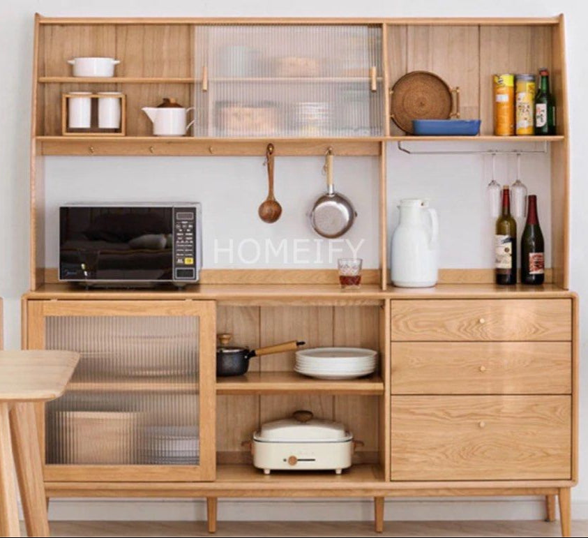 RAGA Solid Wood Sideboard with Cabinet