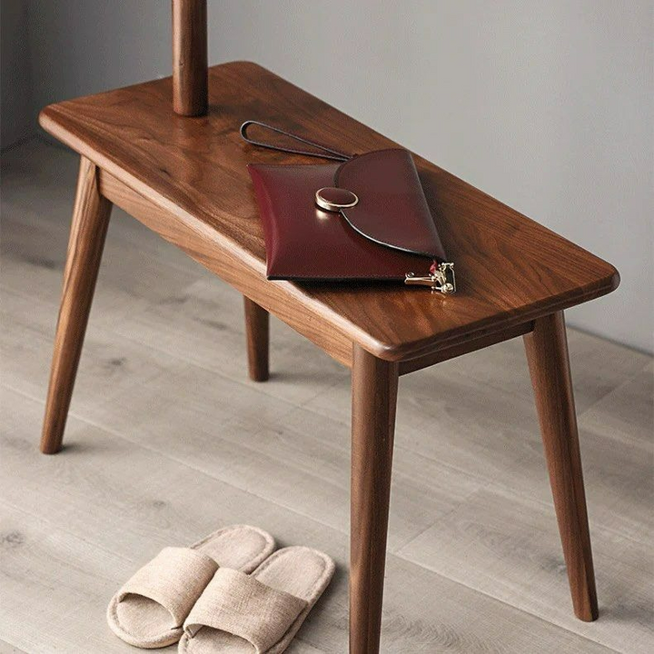 LOFT Solid Wood Coat Rack with Shoe Stool