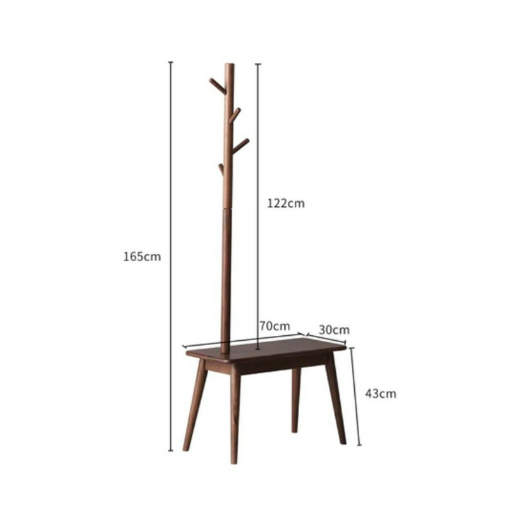 LOFT Solid Wood Coat Rack with Shoe Stool