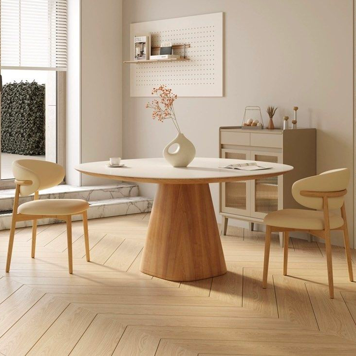 PAIGE Japandi Sintered Stone Square Dining Table