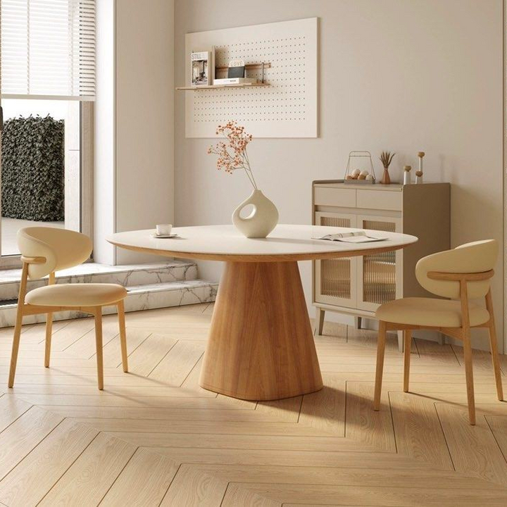 PAIGE Japandi Sintered Stone Square Dining Table