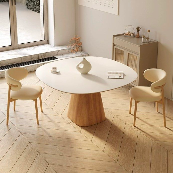PAIGE Japandi Sintered Stone Square Dining Table