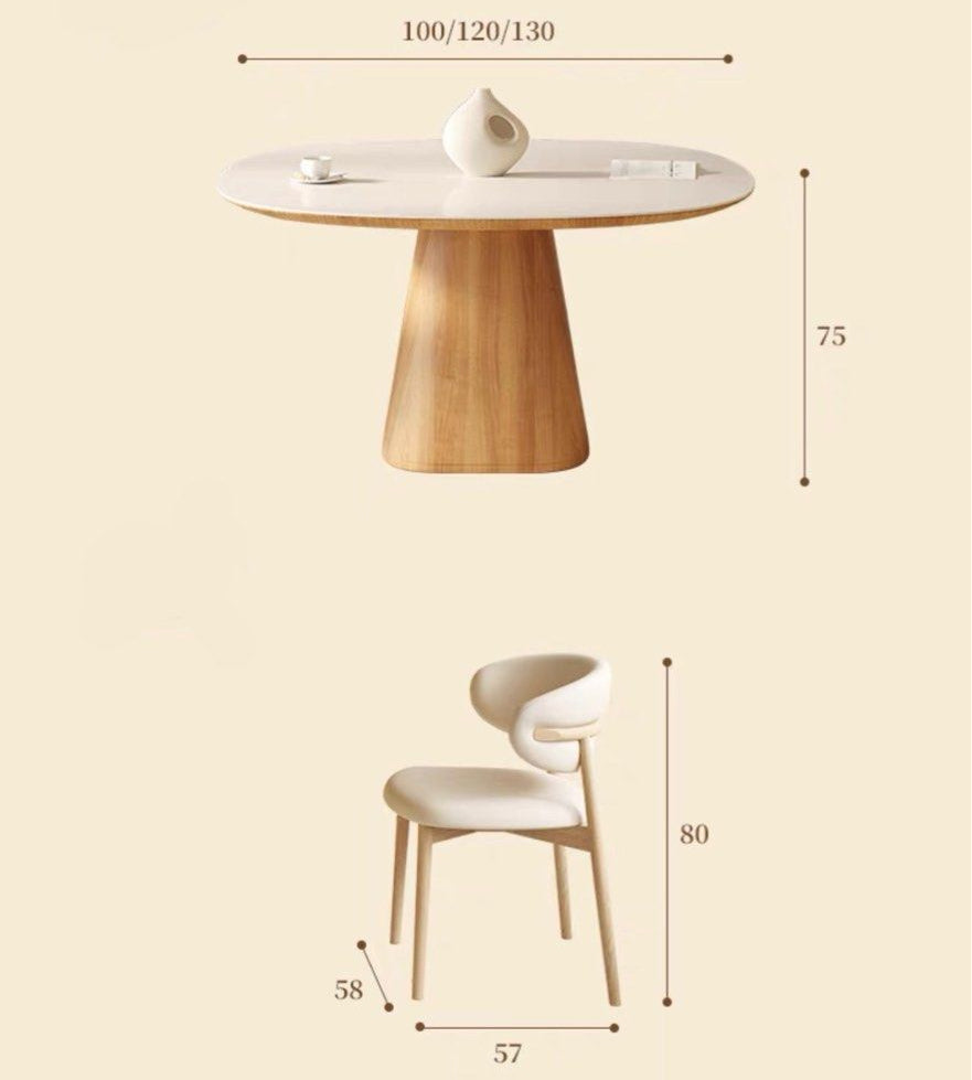 PAIGE Japandi Sintered Stone Square Dining Table
