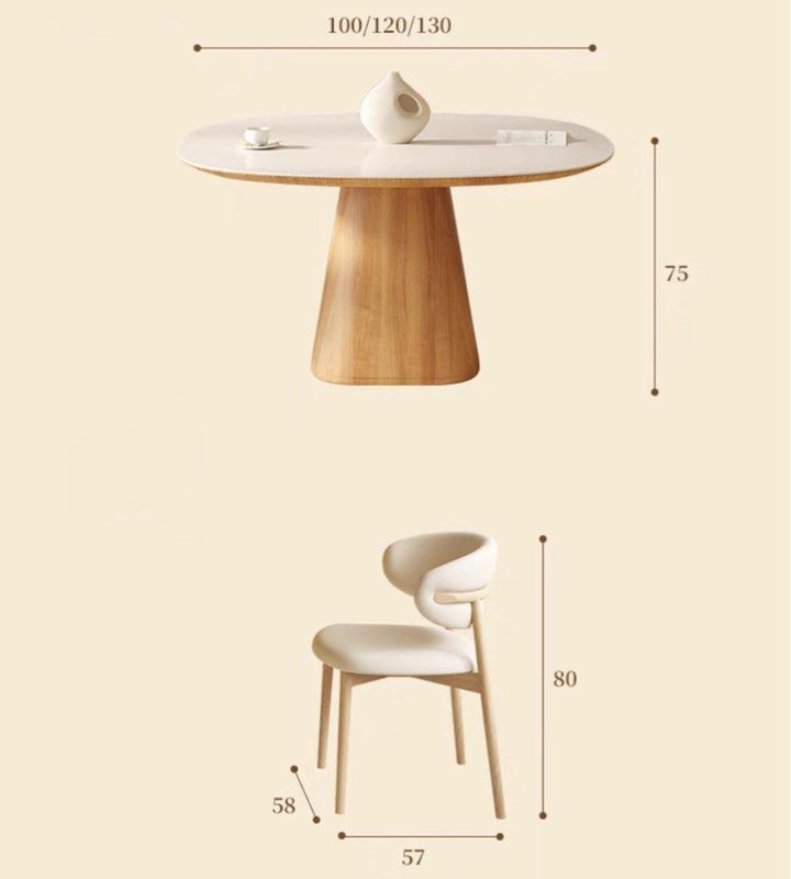 PAIGE Japandi Sintered Stone Square Dining Table