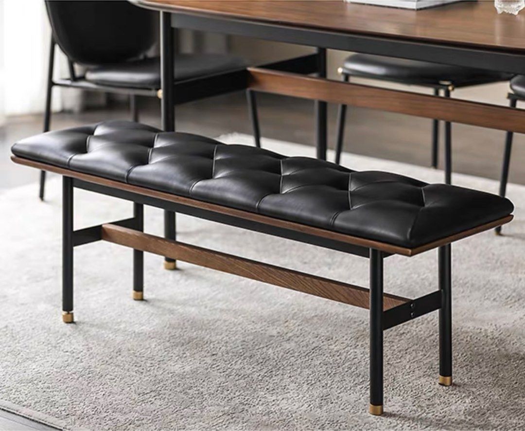 OLIN Rustic Leather Bench