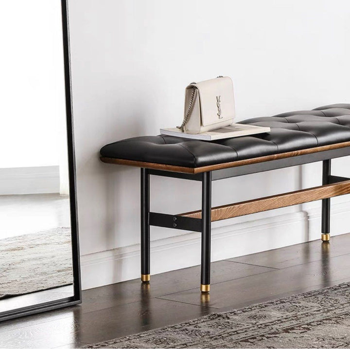 OLIN Rustic Leather Bench