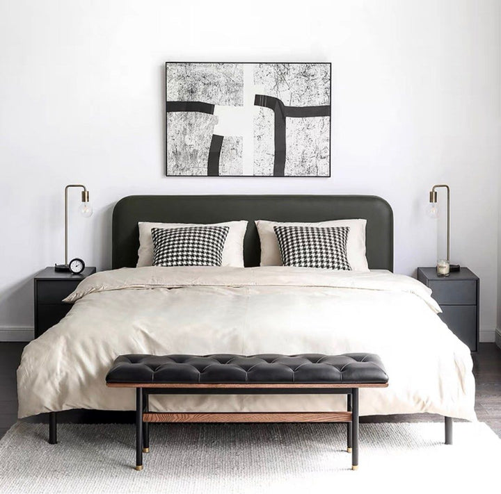 OLIN Rustic Leather Bench