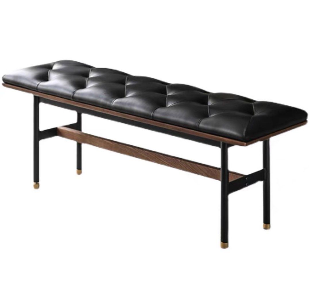 OLIN Rustic Leather Bench