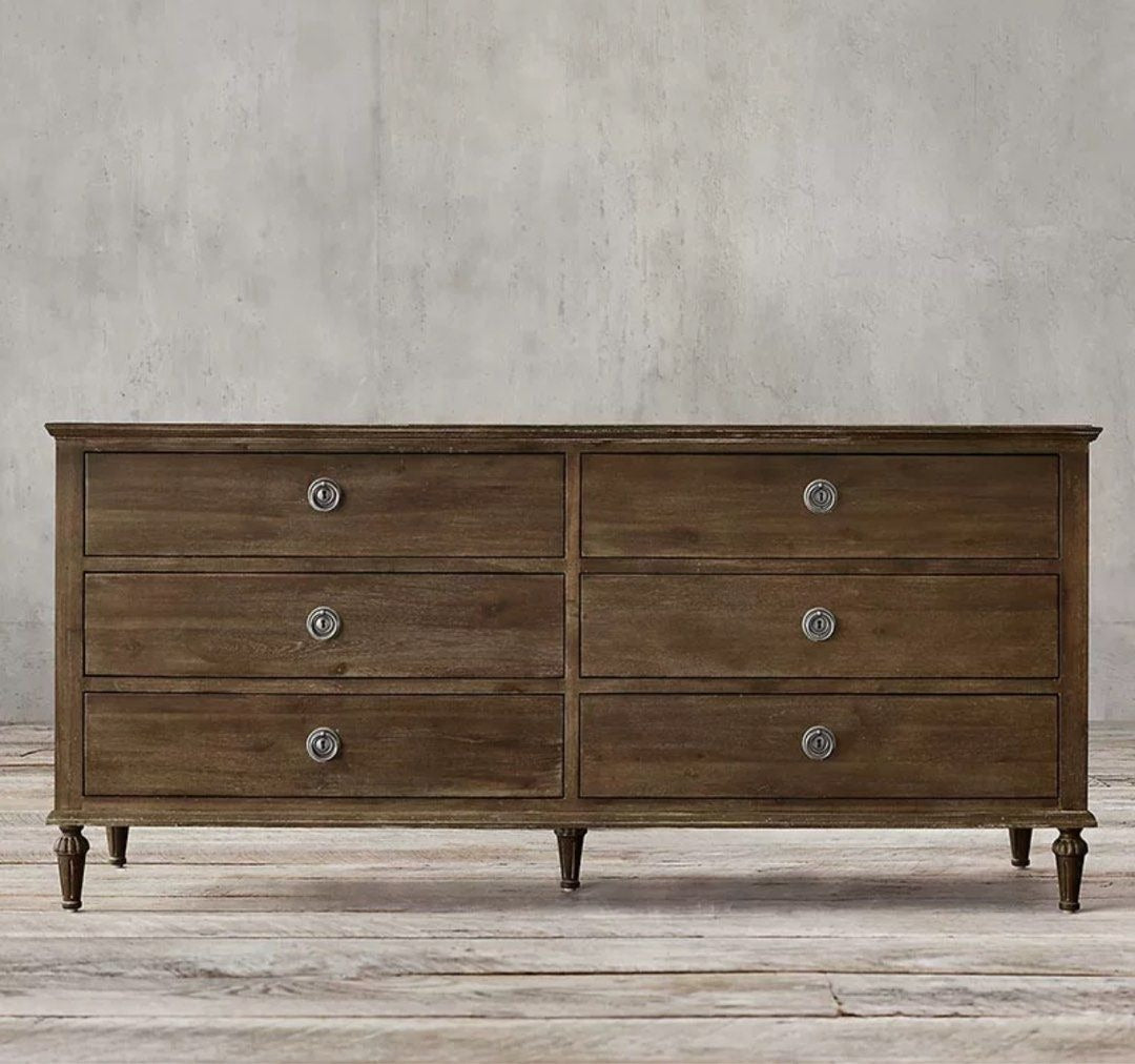 HERODES Rustic Solid Wood Chest Of Drawers