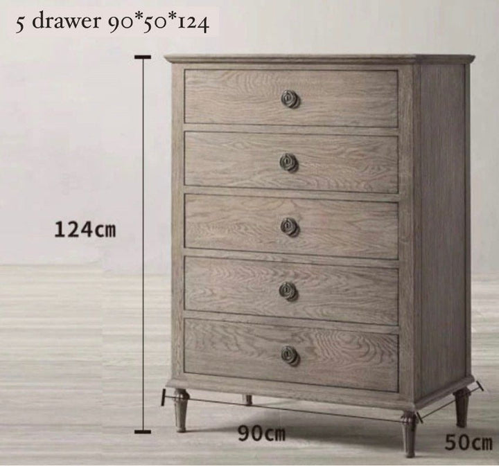 HERODES Rustic Solid Wood Chest Of Drawers