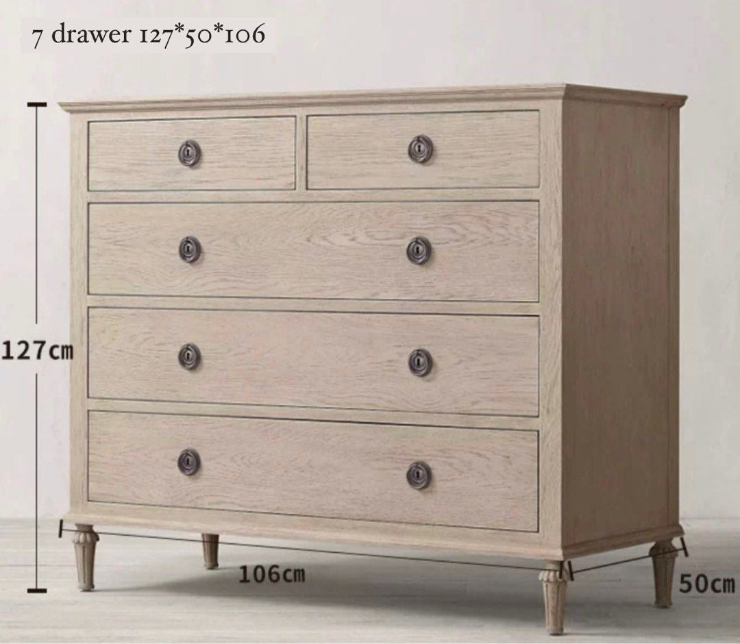HERODES Rustic Solid Wood Chest Of Drawers