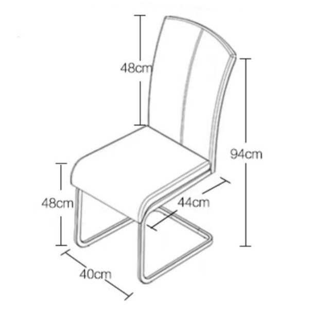 DONNA Minimalistic S Shape Dining Chair