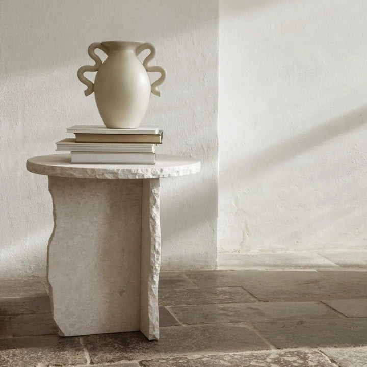 TIGENN Travertine Side Table