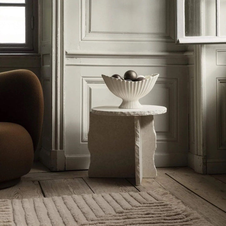 TIGENN Travertine Side Table