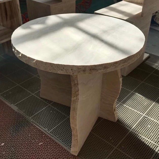 TIGENN Travertine Side Table