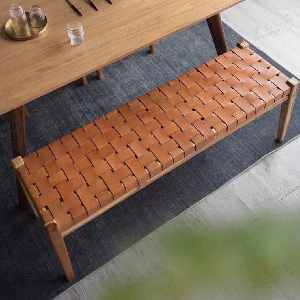 MADIGAN Retro Leather Bench