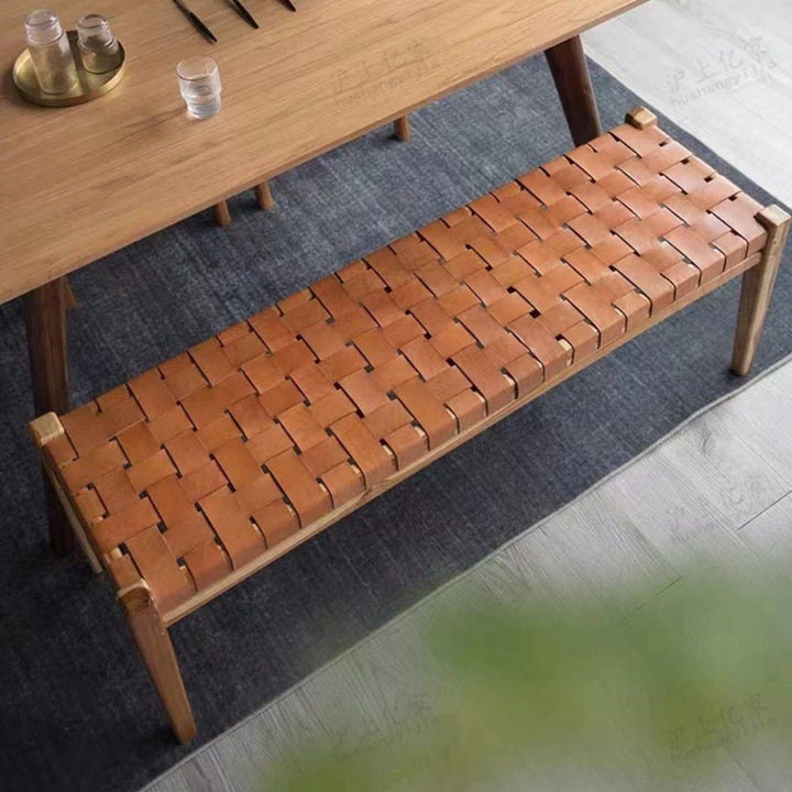 MADIGAN Retro Leather Bench