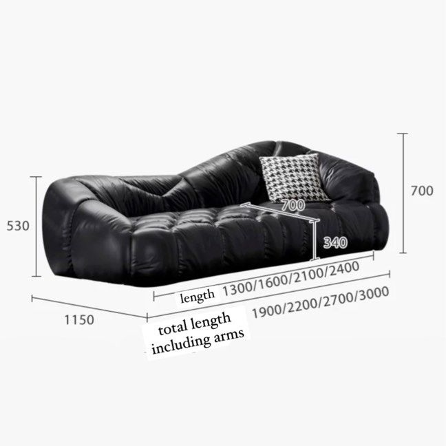 SELVORA Modern Leather Sofa