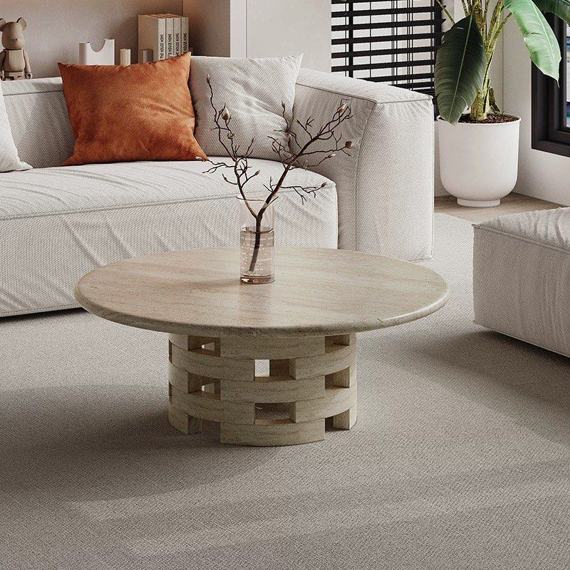 VESELE Modern Travertine Coffee Table