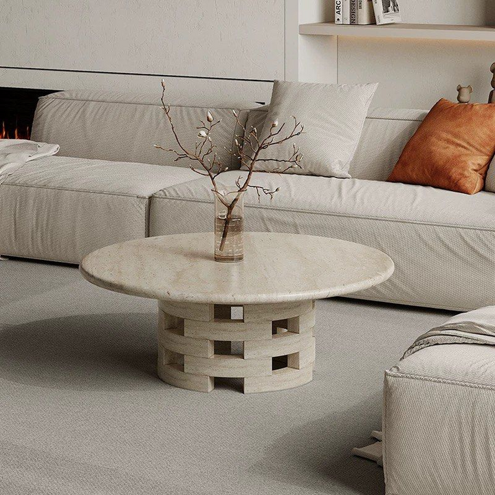 VESELE Modern Travertine Coffee Table