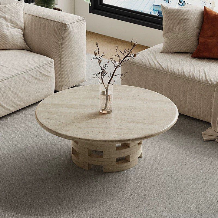 VESELE Modern Travertine Coffee Table
